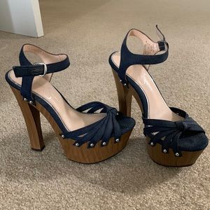NWOT Jessica Simpson Platform Sandals -Dettina-Size 6 - Denim